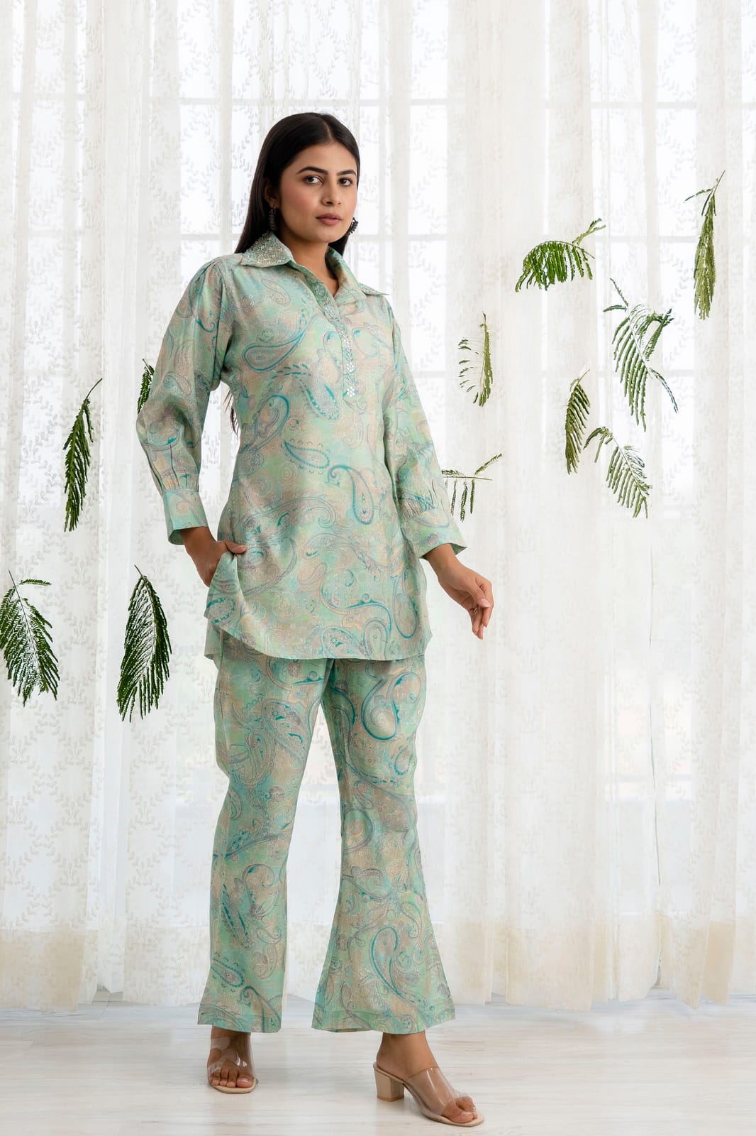 Navya Sky Blue Printed Co-Ord Set