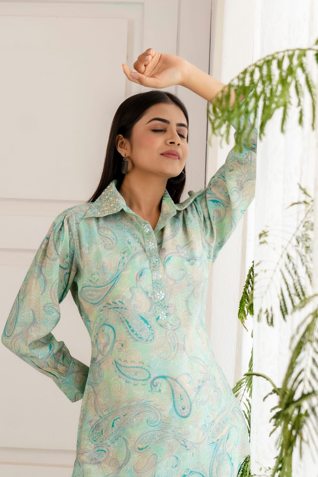 Navya Sky Blue Printed Co-Ord Set