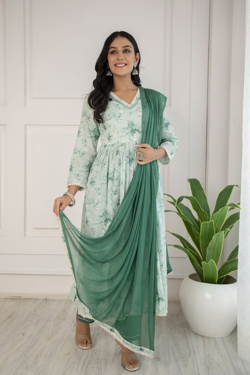 Radha Printed Nyra Pattern Suit Set