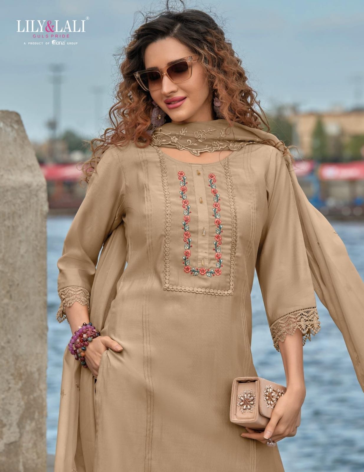 Radha Chikoo Embroidered Afghani Suit Set