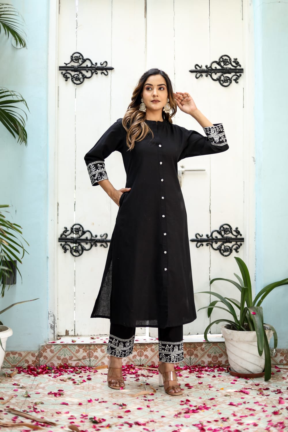 Maisha Black Princess Cut Suit Set