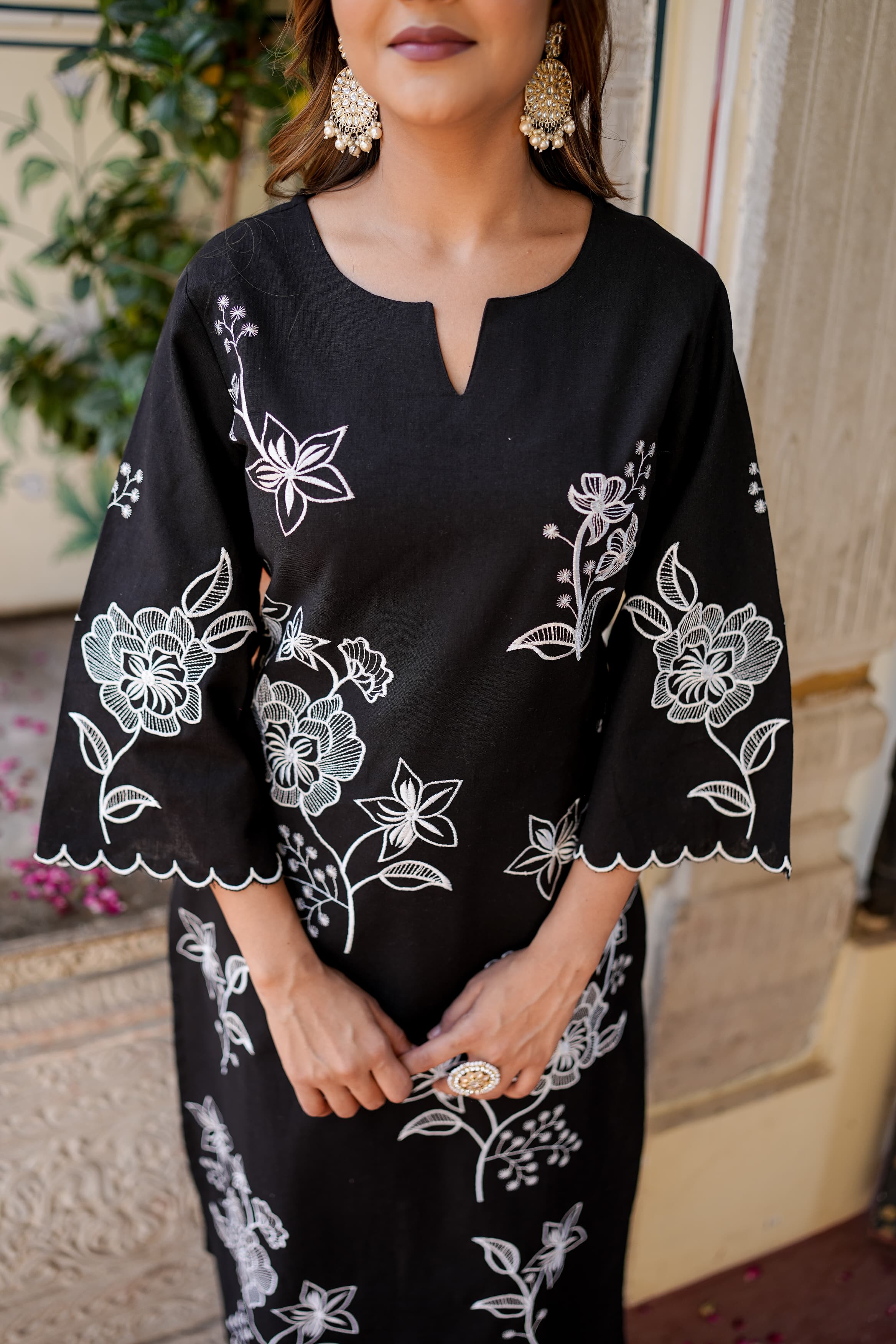 Shehnaz Thread Embroidered Solid Black Co-Ord Set