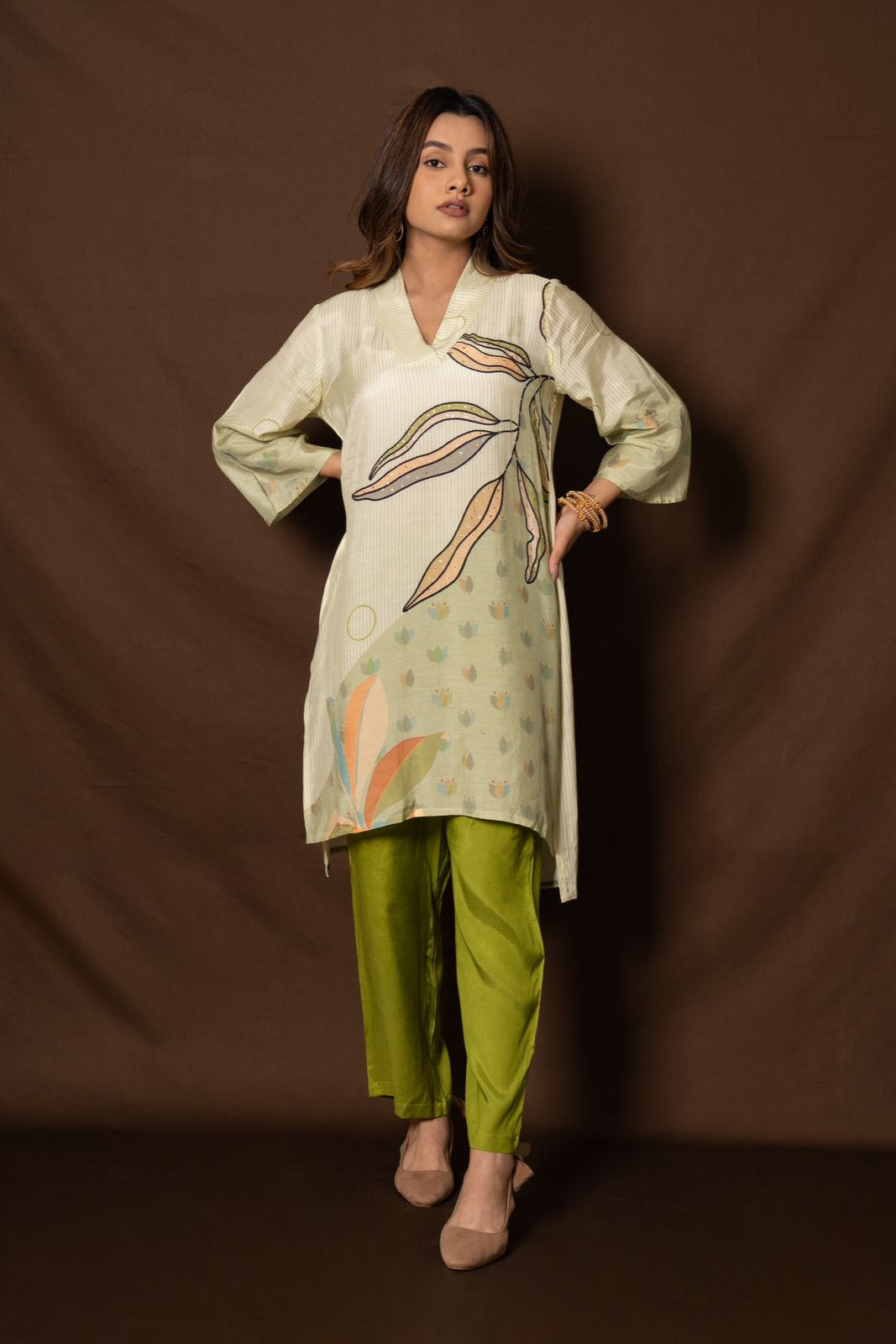 Kiara Beautiful Printed Green Co-ord Set