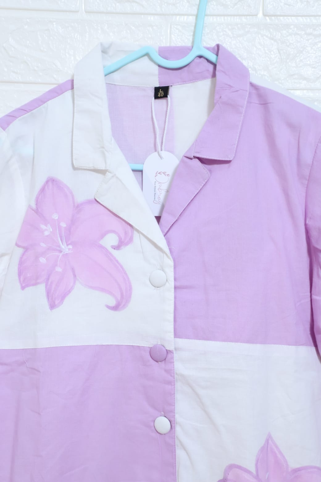 Arzoi Block Hand Painted Lavender Co-Ord Set