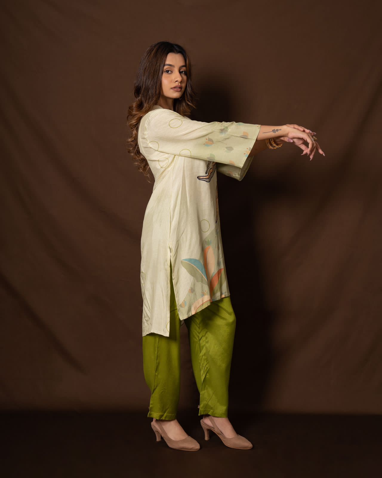 Kiara Beautiful Printed Green Co-ord Set