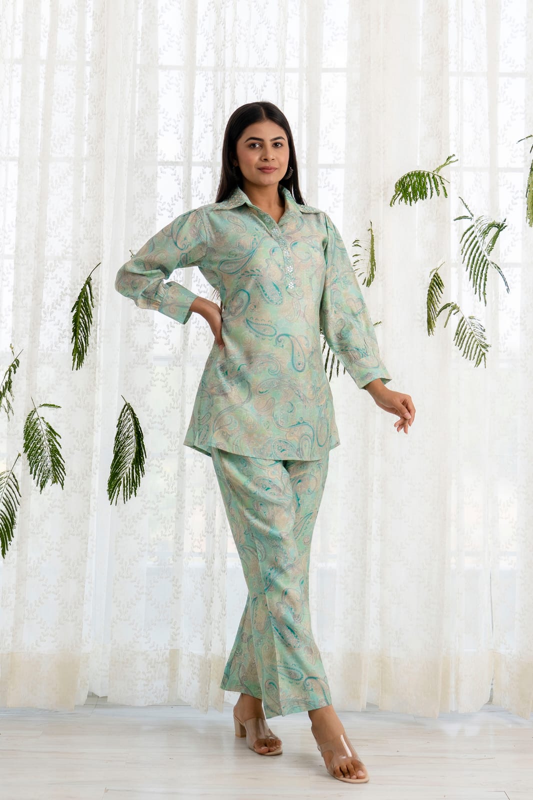 Navya Sky Blue Printed Co-Ord Set