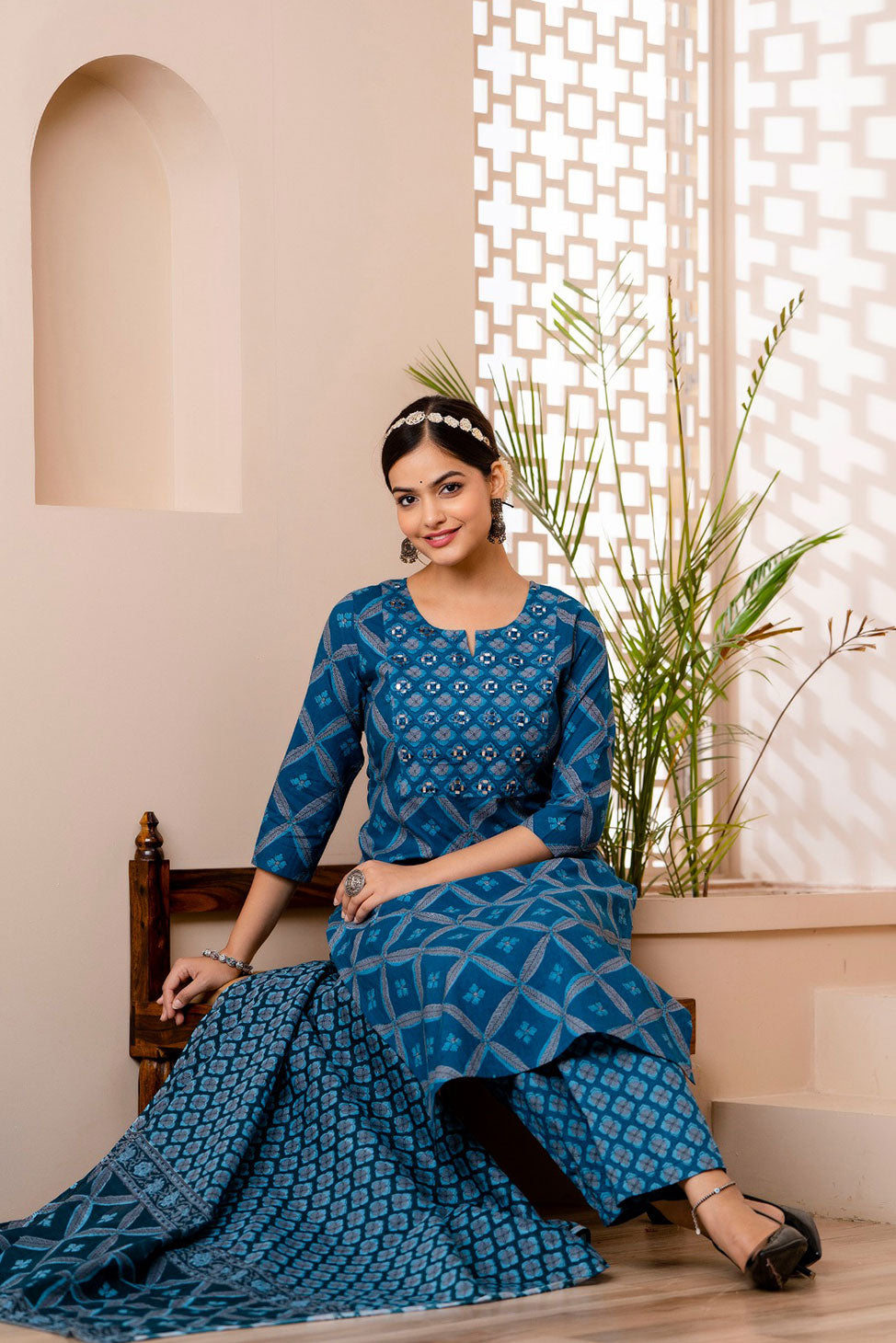 Navya Royal Blue Suit Set