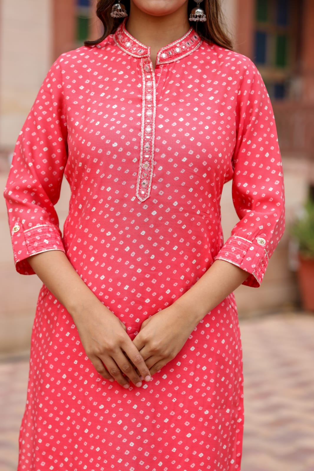 Lahori Bandhani Printed Afghani Co-Ord Set