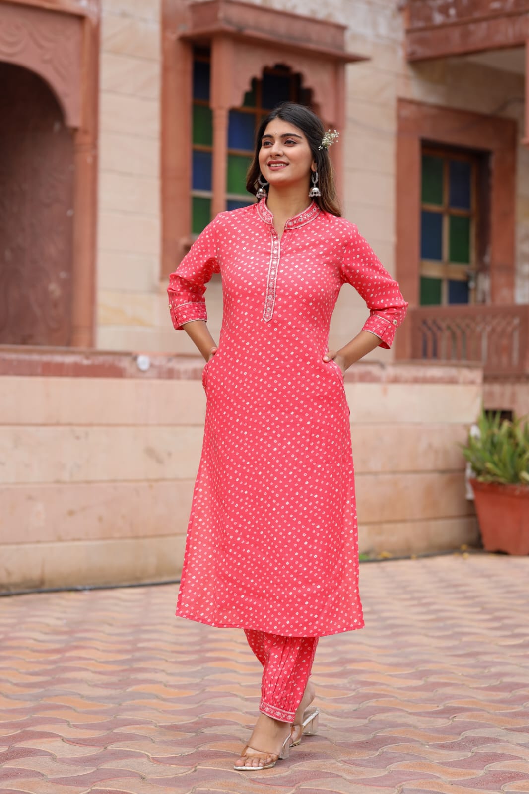 Lahori Bandhani Printed Afghani Co-Ord Set