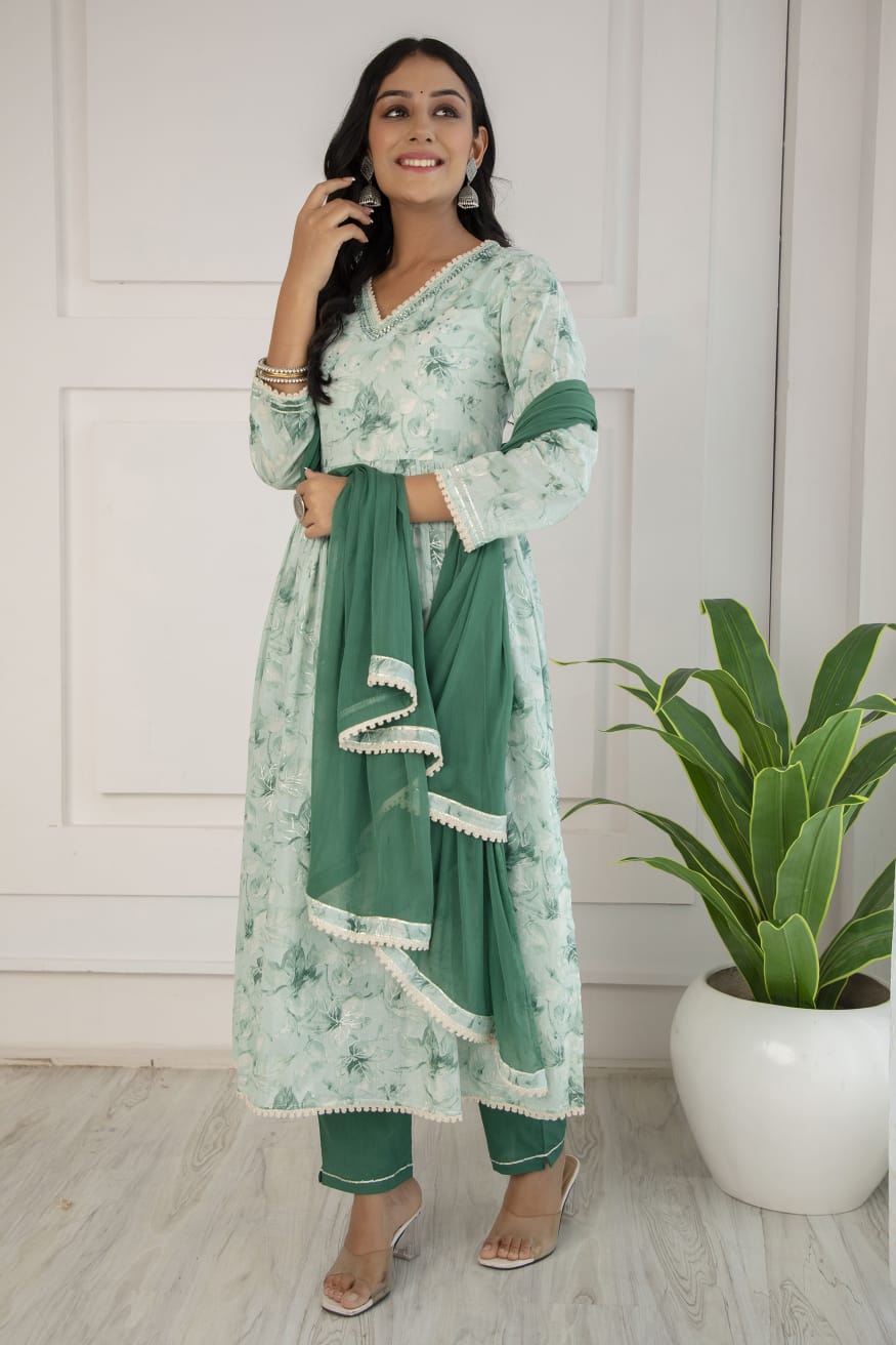 Radha Printed Nyra Pattern Suit Set