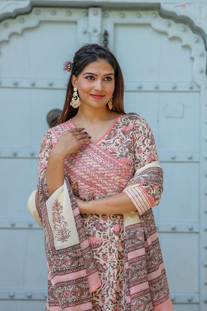 Vihaa Kalamkari Anarkali Suit Set