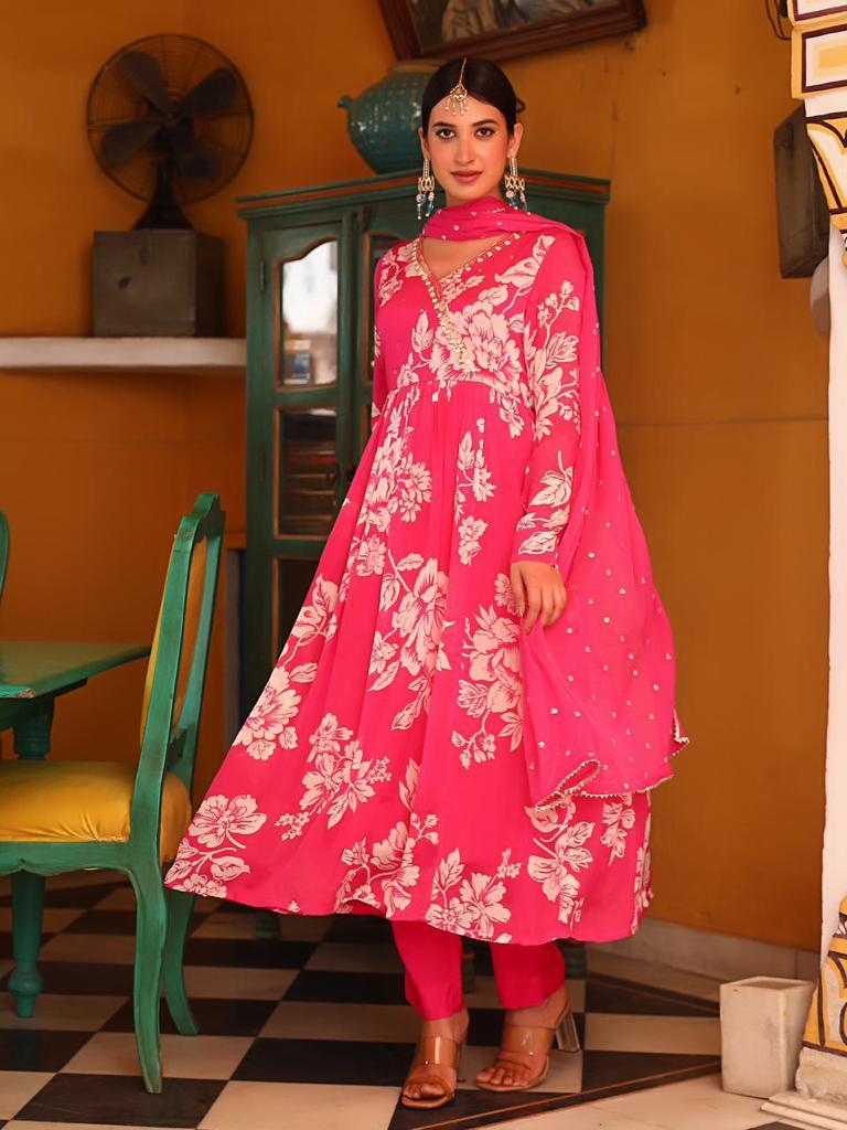 Akira Angrakha Anarkali Pink Suit Set