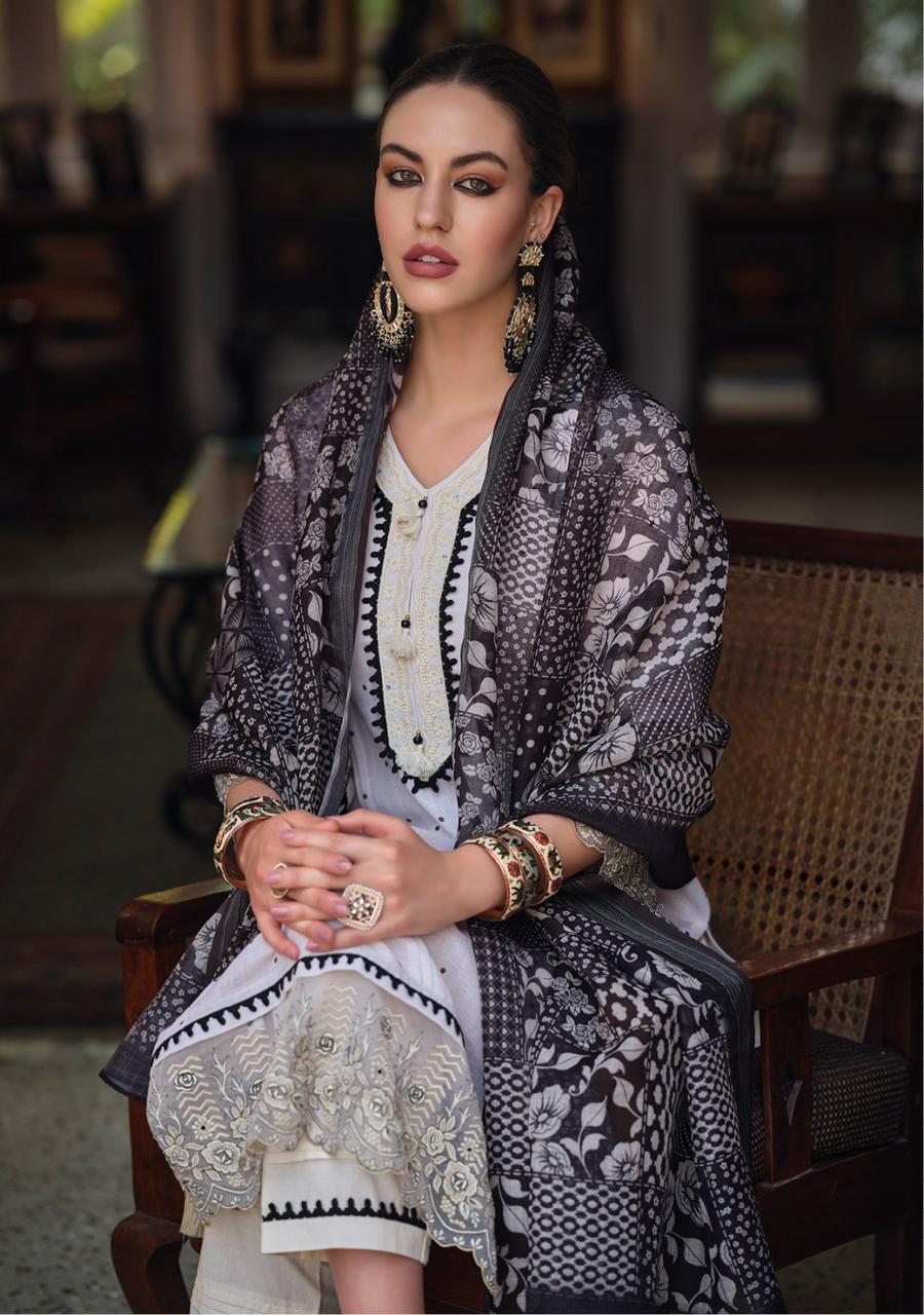 Maisha Cream Pakistani Style Suit Set