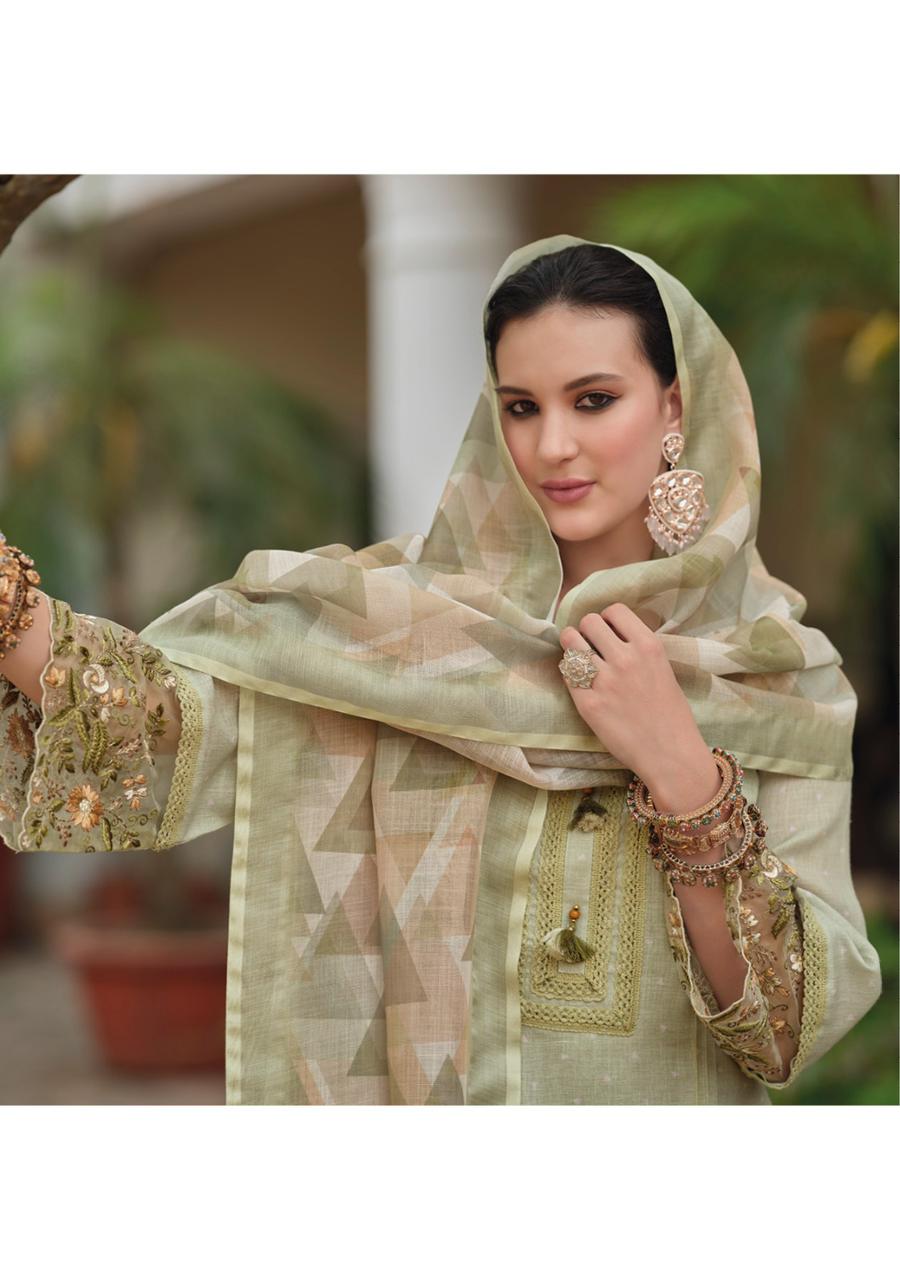 Maisha Green Pakistani Style Suit Set