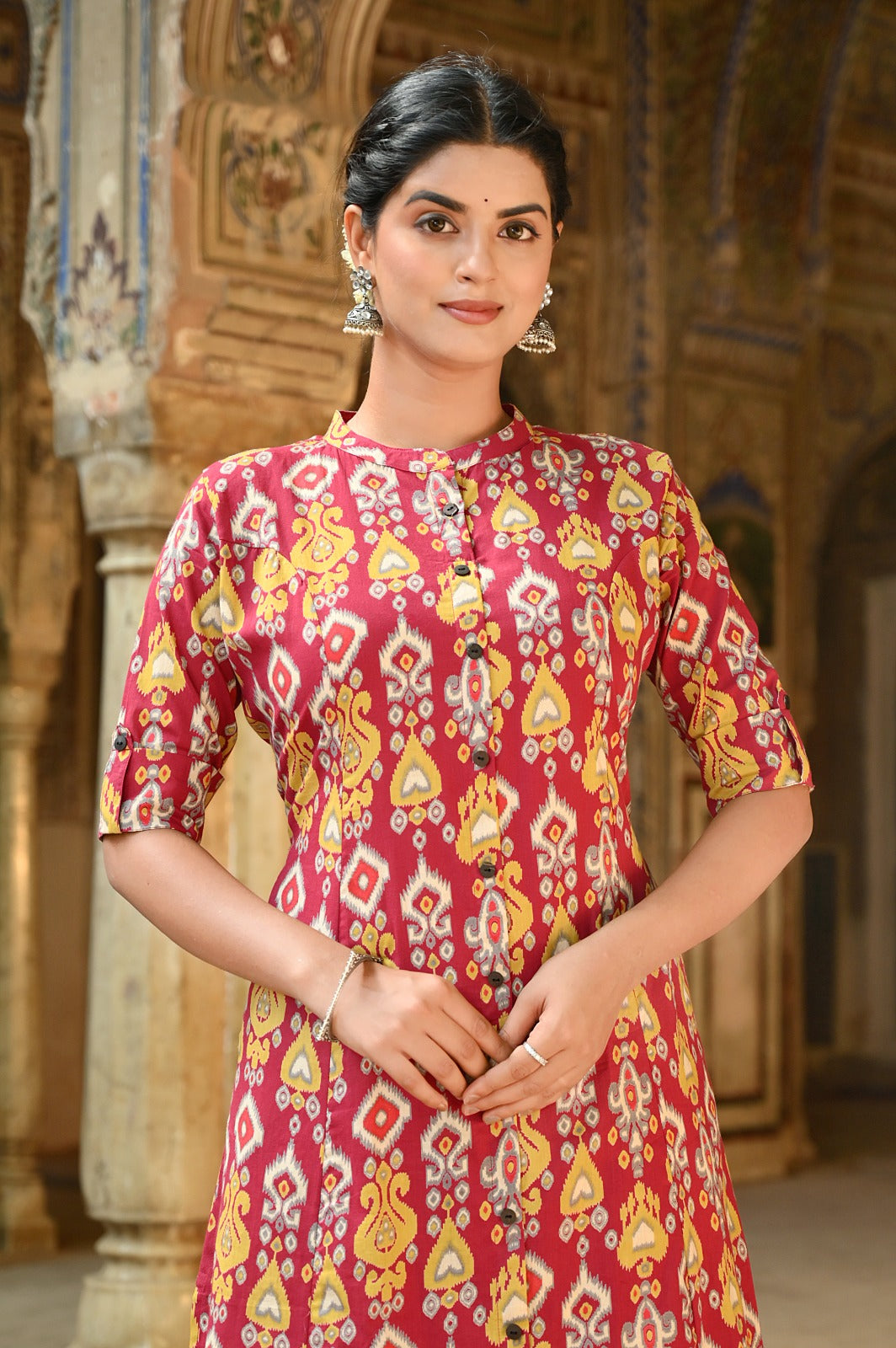 Maisha A-Line Patola Printed Maroon Co-Ord Set