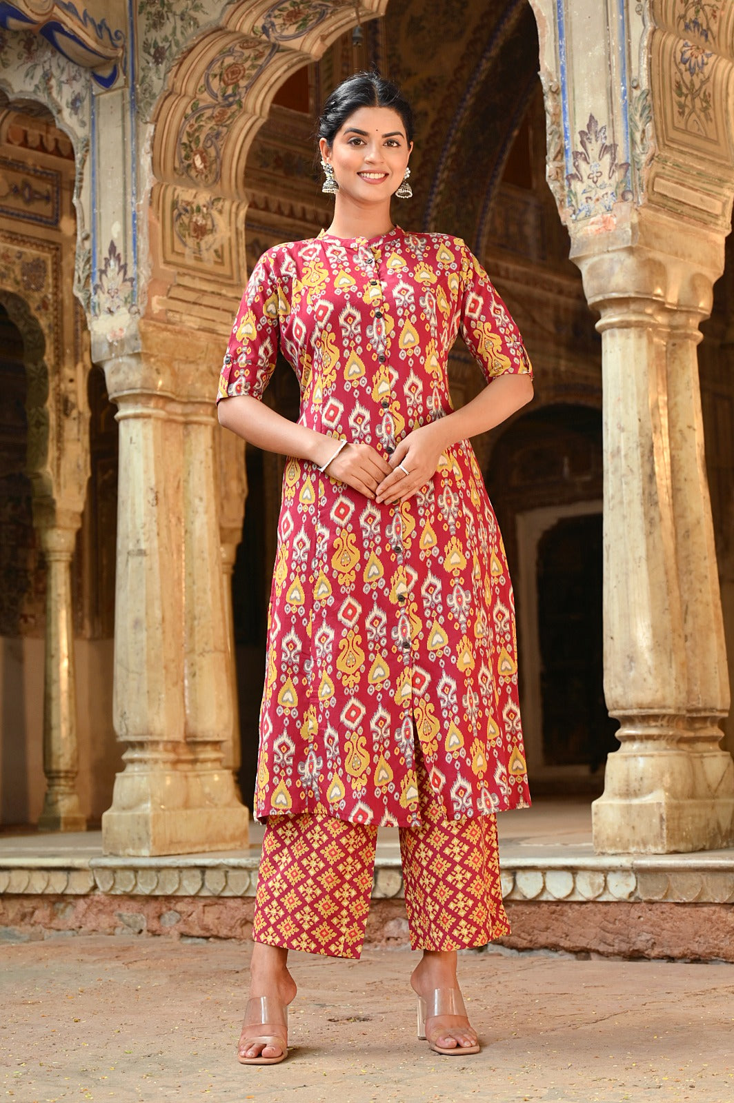 Maisha A-Line Patola Printed Maroon Co-Ord Set