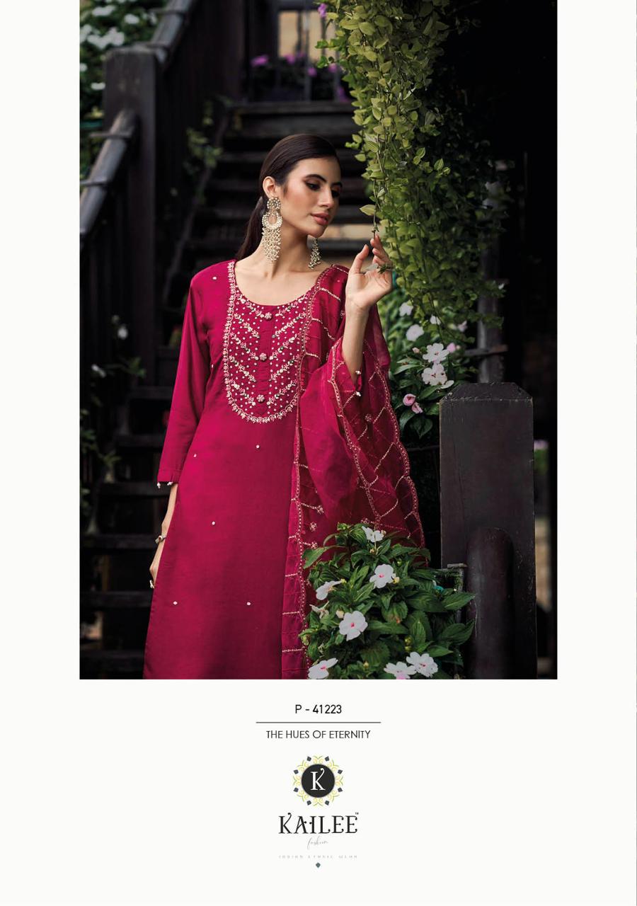 Vihaa Rani Pink Hand Embroidered Straight Suit Set