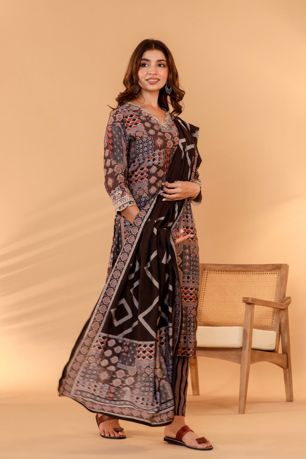 Vihaa Coca Cola Digital Printed embroidered straight Suit Set