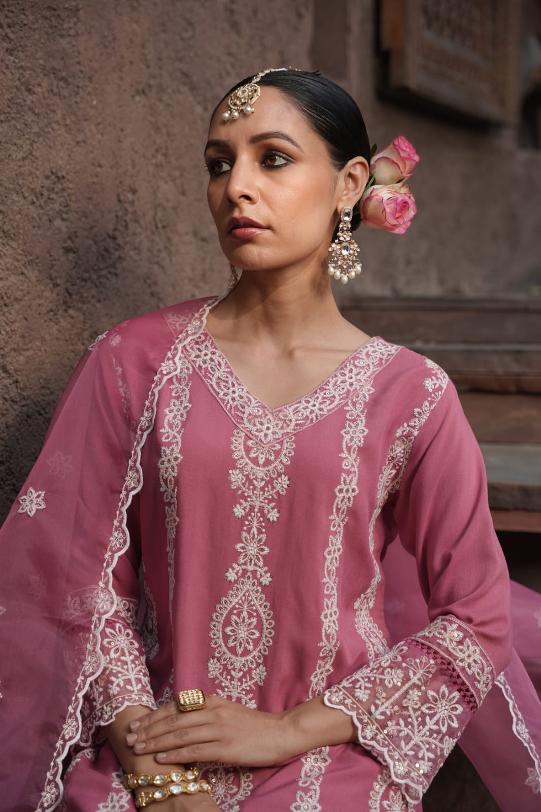 Maisha Pink Pakistani Style straight Suit Set