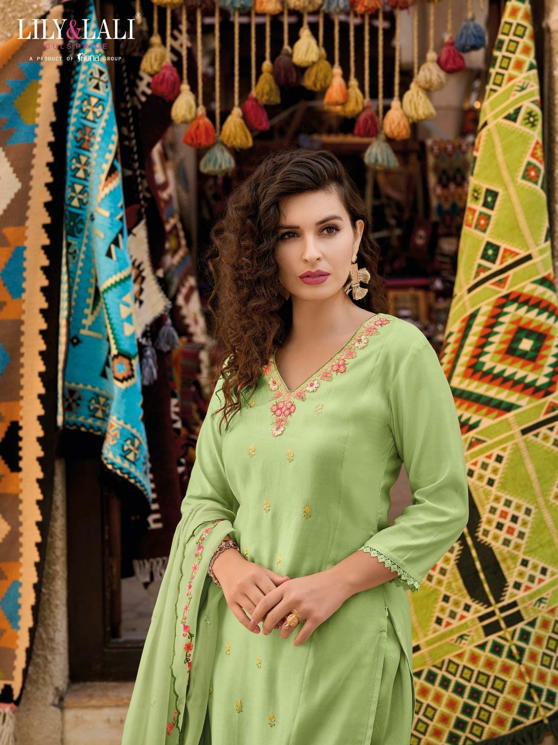 Radha Green Embroidered Tulip Suit Set