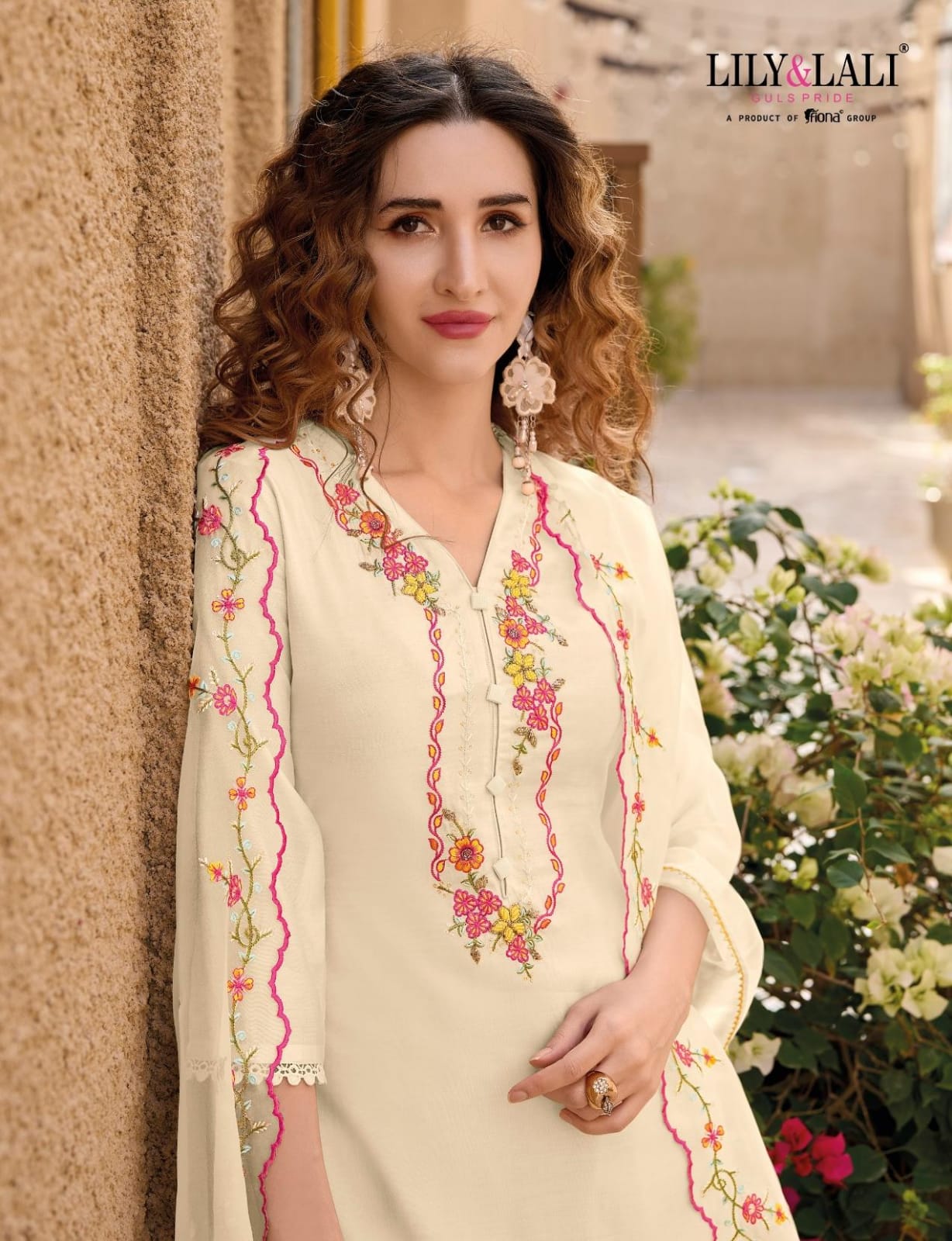 Radha Off White Embroidered Tulip Suit Set