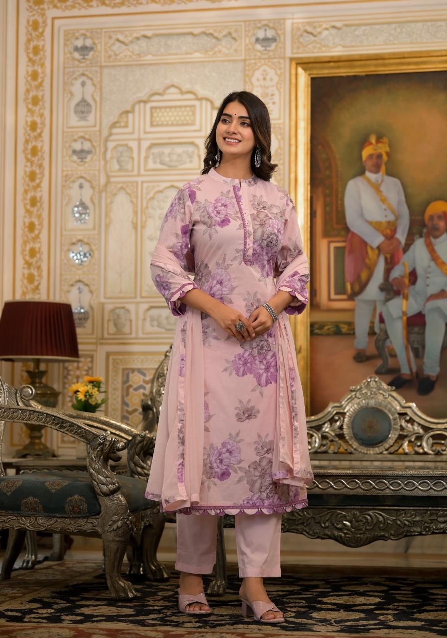 Akira Thread Embroidered Shades of Lavender straight suit set