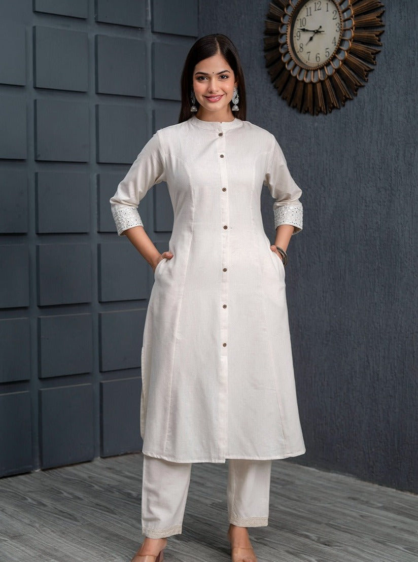 Shehnaz Solid White Co-Ord Set