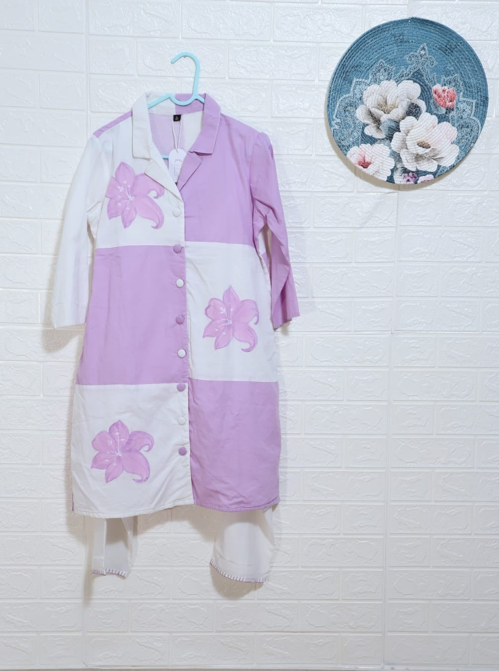 Arzoi Block Hand Painted Lavender Co-Ord Set