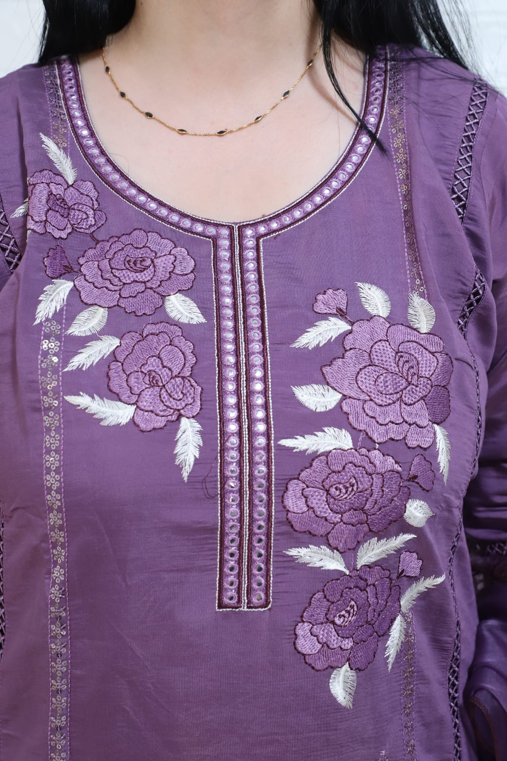 Vaidehi Floral Embroidered Purple Straight Suit Set