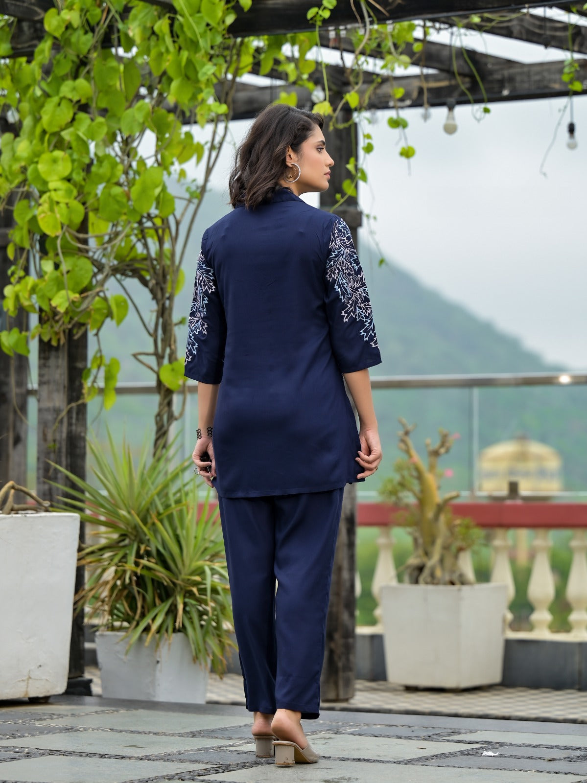 Arzoi Thread Embroidered Blue Co-Ord Set