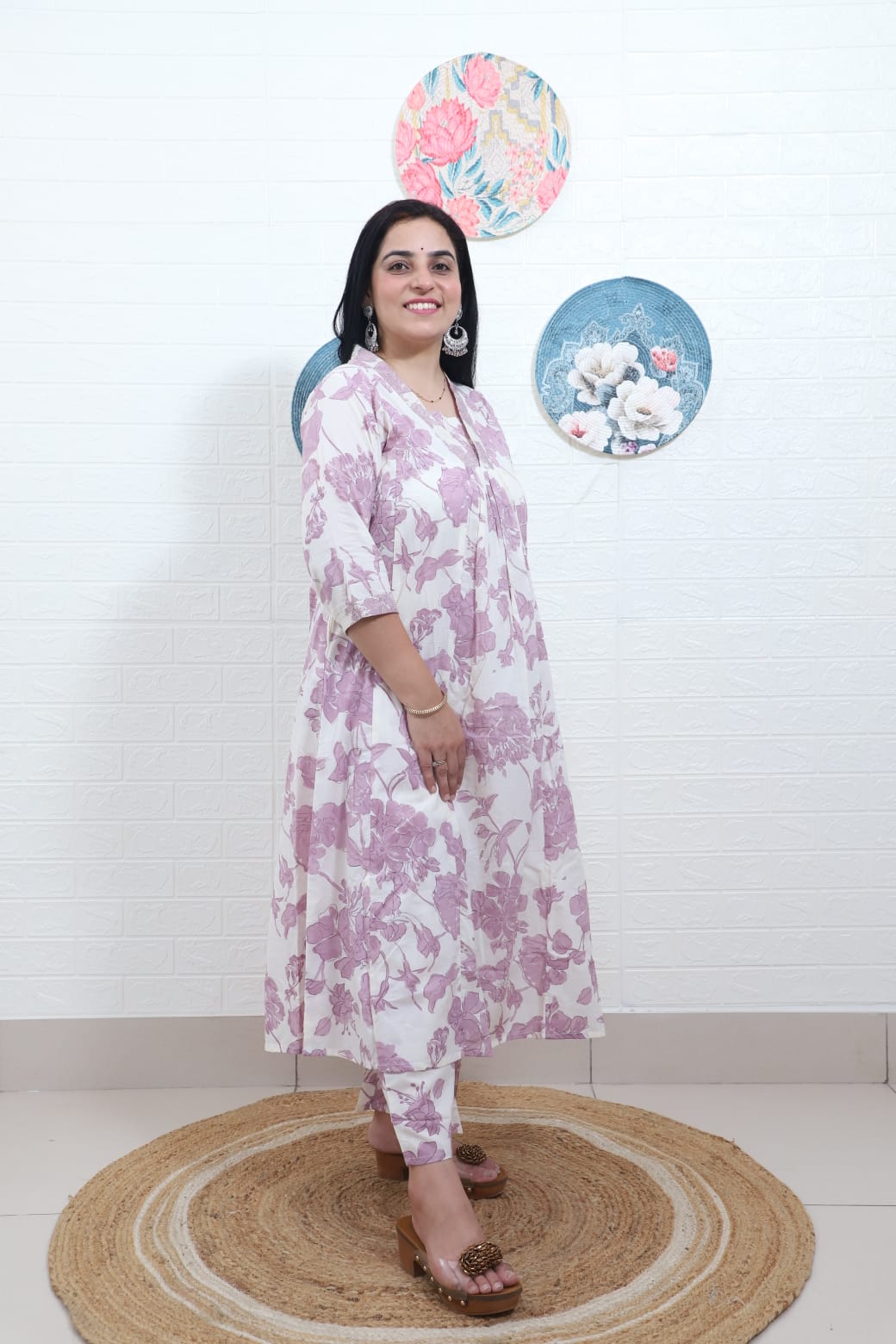 Khushi Floral Printed Lavender Co-Ord Set