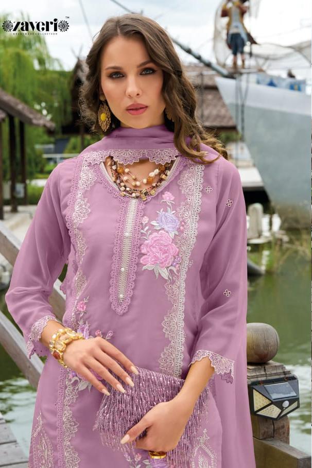 Ramya Lavender Pakistani Embroidered Straight Suit Set