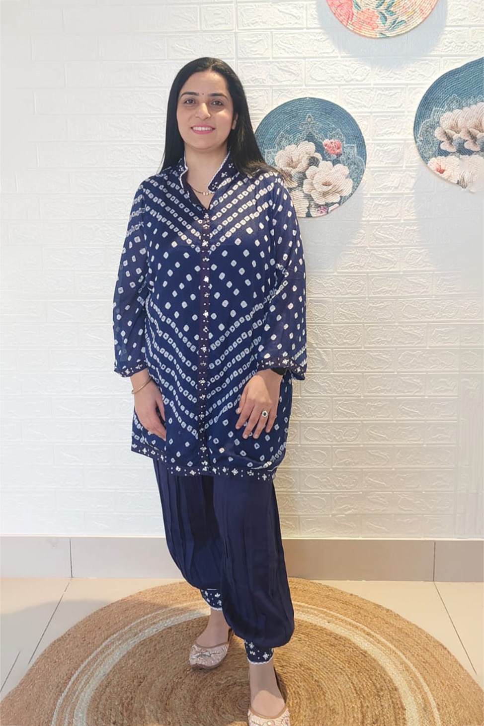 Maisha Blue Bandhani Print Co-Ord Set