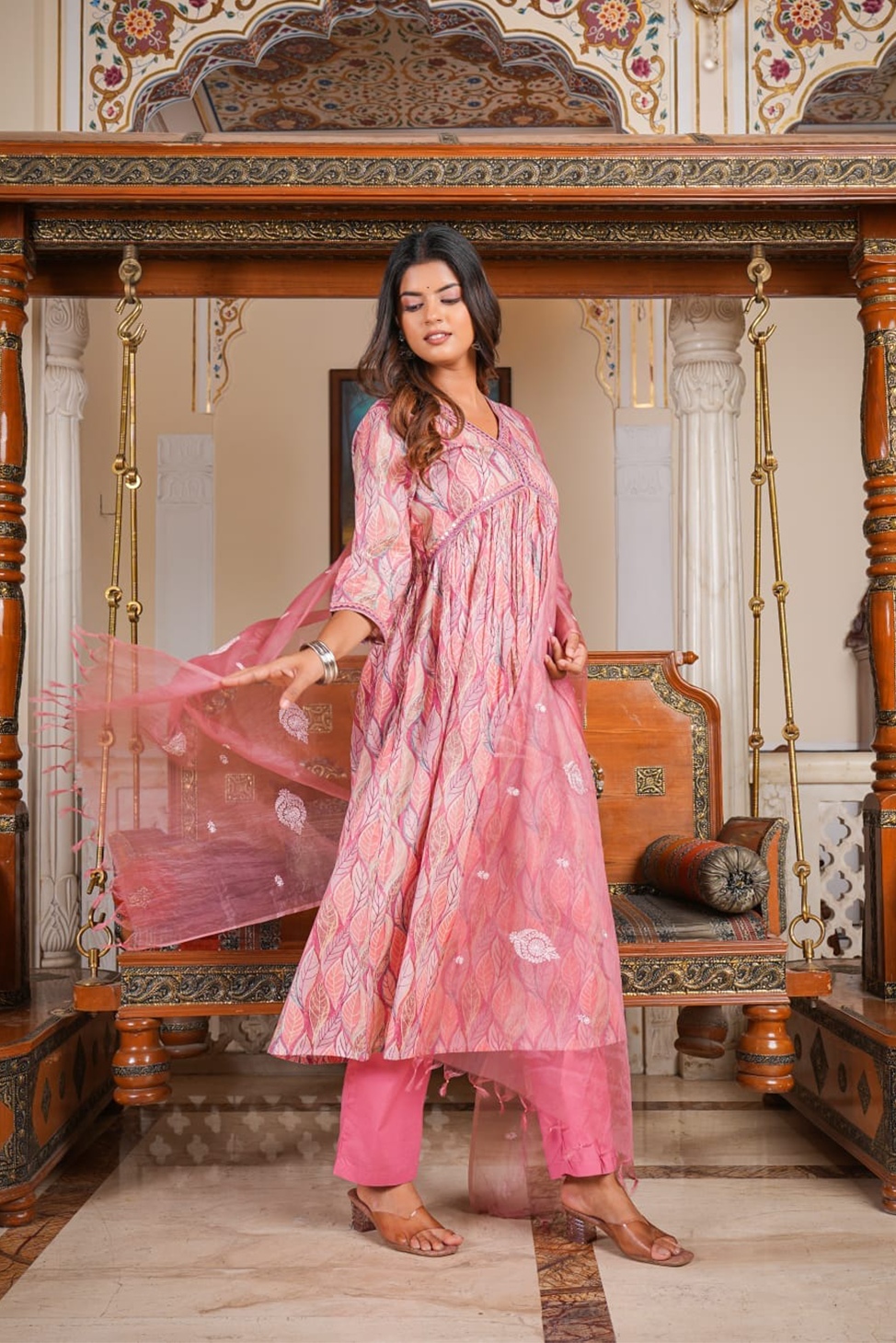 Arzoie Leaf Printed Aliya Suit Set